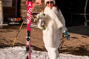 la mariée sur les pistes de ski la mariée sur les pistes de ski