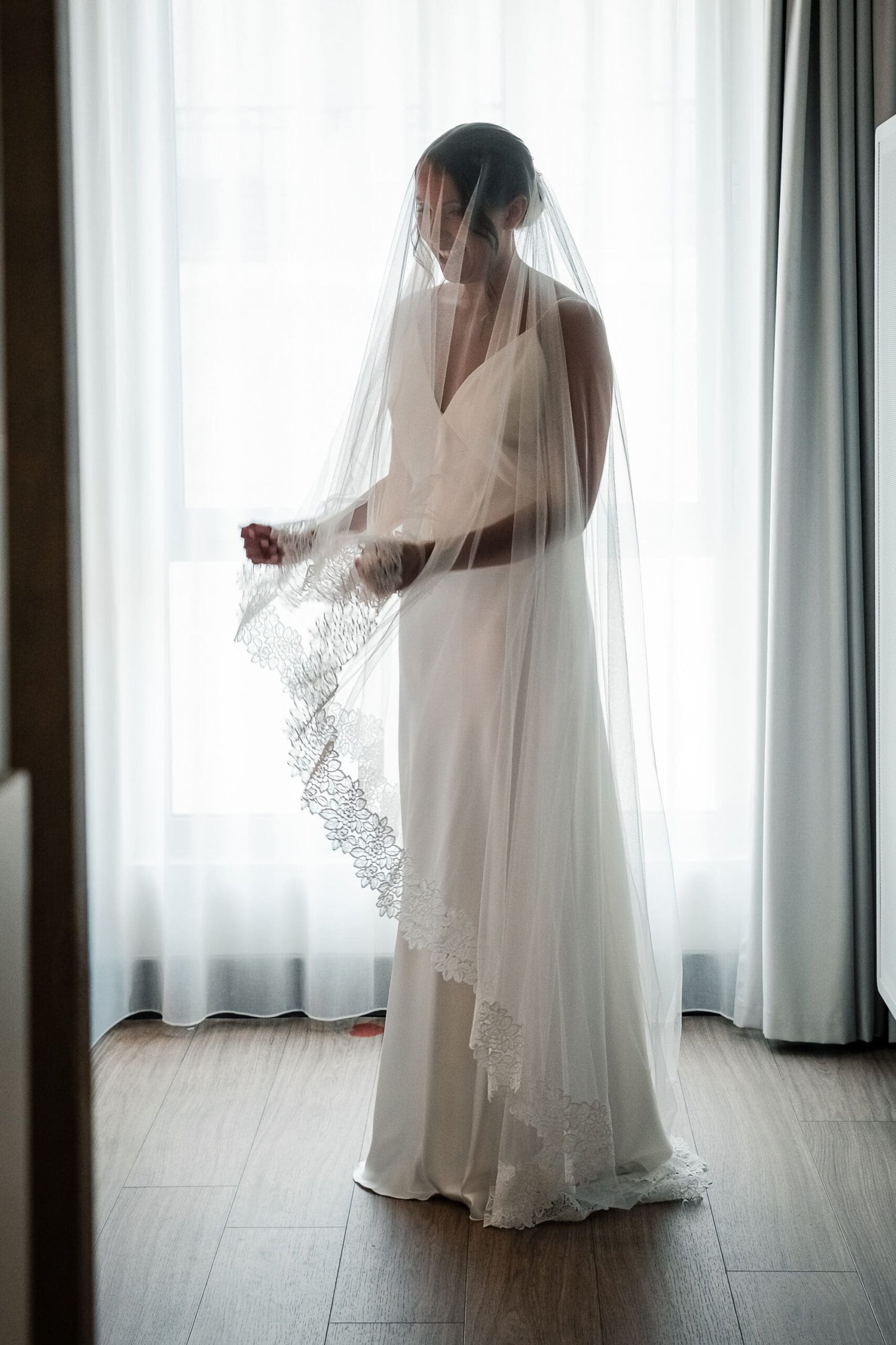 la simplicité d'un portrait de la mariée